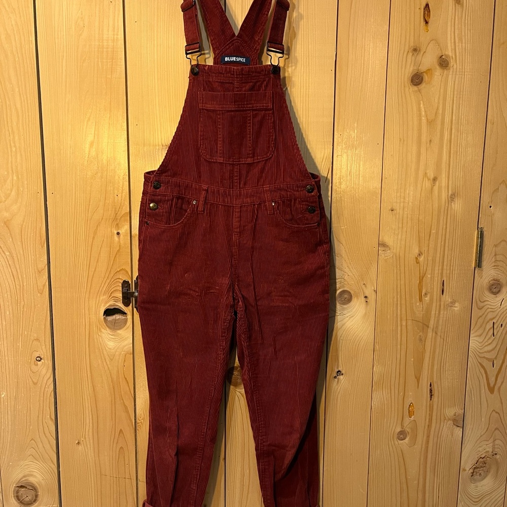 Blue Spice Orange/Burgundy Corduroy Jumpsuit